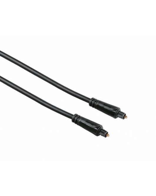 HAMA Audio Optical Fibre Cable, ODT Toslink Plug, Gold-plated, 1.5m, Black HAMA122256