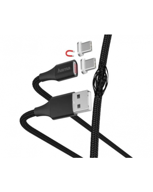 HAMA Magnetic Charging/Data Cable, USB Type-C, 1m, Black HAMA178374