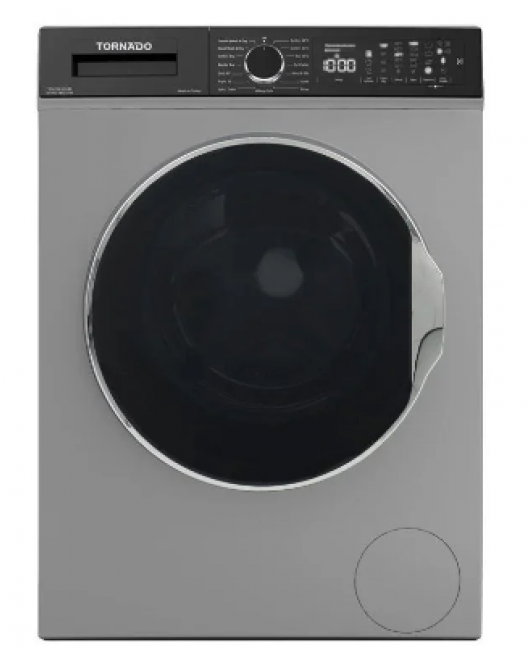 TORNADO Washing Machine Fully Automatic 8 Kg, 6 Kg Dryer, Silver TWV-FN814SLDA