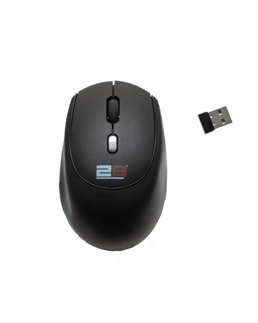 2B (MO37B) 2.4G Wireless Silicon Mouse - Black
