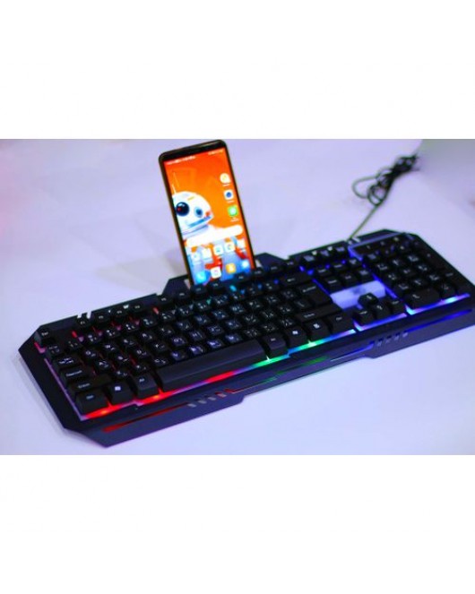 مجموعة ألعاب XO (لوحة مفاتيح ألعاب معدنية RGB X-20 + ماوس ألعاب LED ضوء GMW)