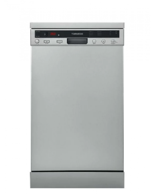 TORNADO Dishwasher 10 Person, 45 cm, digit, 7 programs, Silver DWS-B10DTT-S