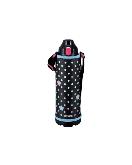 TIGER Stainless Steel Thermal Bottle 1 Litre Capacity, In Stainless Color With Black x Colorful Flowers Carrying Case MBO-E100