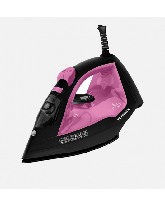 TORNADO Steam Iron 2000 Watt With Ceramic Non-Stick Soleplate In Rose , Grey Or Green Colors TST-2000C
