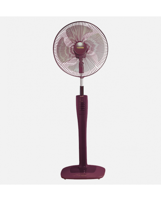 TOSHIBA Stand Fan 16 Inch With 4 Plastic Blades and 3 Speeds In Grey Or Maroon Color EFS-74(PS)