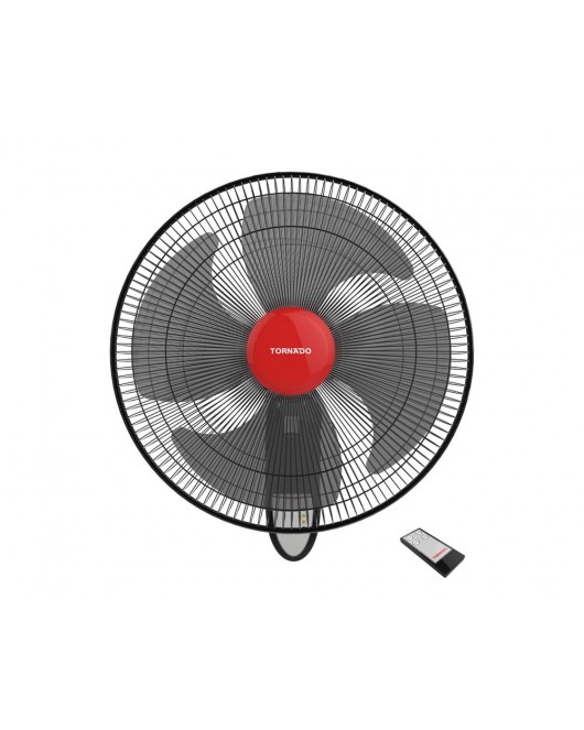 TORNADO Wall Fan 16 Inch With 4 Plastic Blades and Remote Control In Black Color EPS-16R