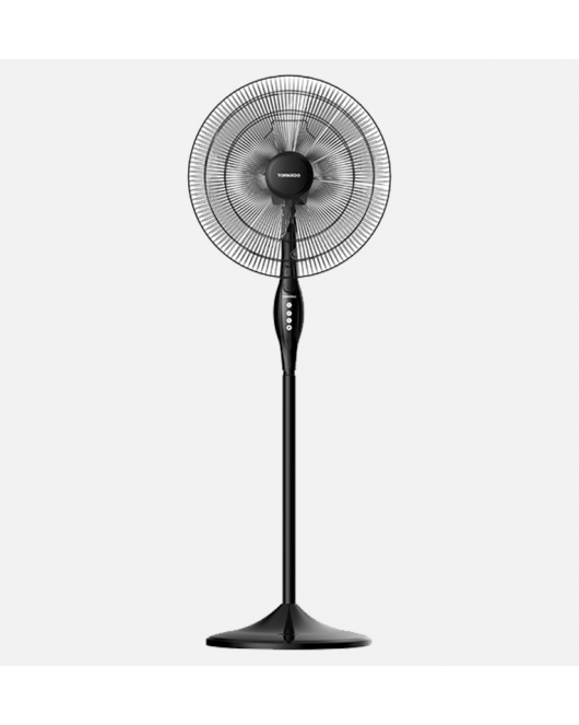 TORNADO Stand Fan 18 Inch With 4 Plastic Blades and 3 Speeds In Black Color TSF-18W