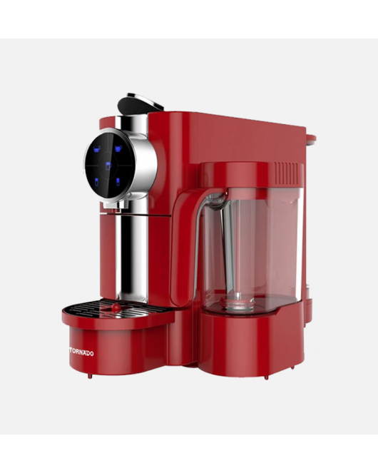 ماكينة قهوة إسبريسو - كبسولات أوتوماتيك ماركة تورنيدو 0.65 لتر ، 1050 وات لون أحمر TCMN-C65R 