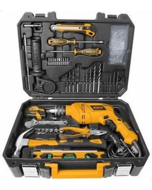 Ingco drill set with tools 111 pieces, 13 mm - 550 watt