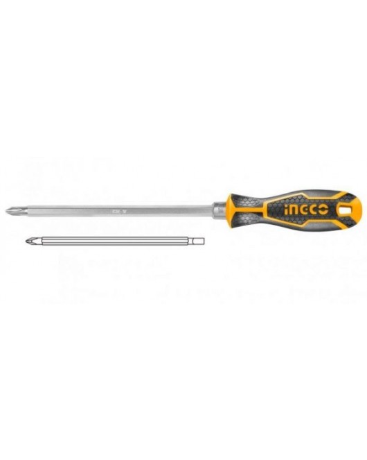 Ingco standard screwdriver and 6 inch rubber handle