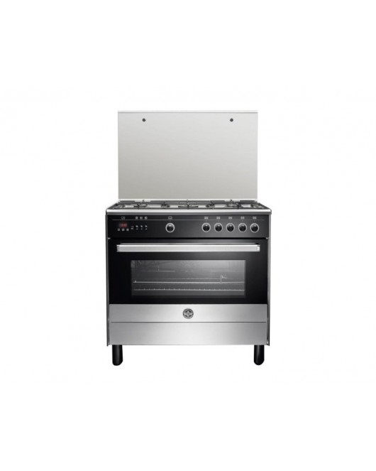 LA GERMANIA Freestanding Cooker 90 x 60 cm 5 Gas Burners In Stainless x Black Color 9N10GUB1X4AWW