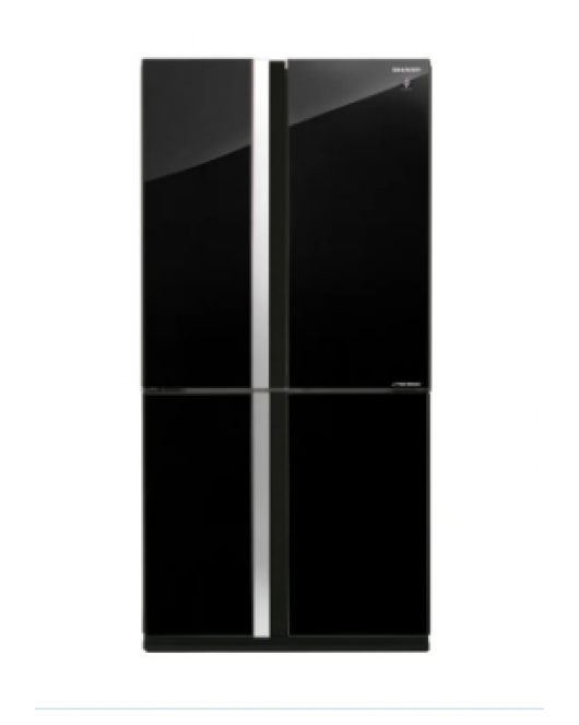 SHARP Refrigerator Inverter Digital Advanced No Frost 605 Liter , 4 Glass Doors In Black Color SJ-FS87V-BK
