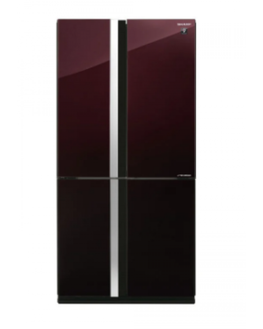 SHARP Refrigerator Inverter Digital Advanced No Frost 605 Liter , 4 Glass Doors In Red Color SJ-FS87V-RD
