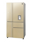  SHARP Refrigerator Inverter Digital Advanced No Frost 650 Liter , 5 Glass Doors In Champagne Color SJ-FSD910N-CH