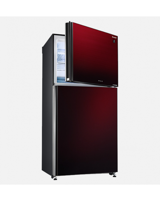  SHARP Refrigerator Inverter Digital No Frost 450 Liter , 2 Glass Doors In Red Color SJ-GV58G-RD