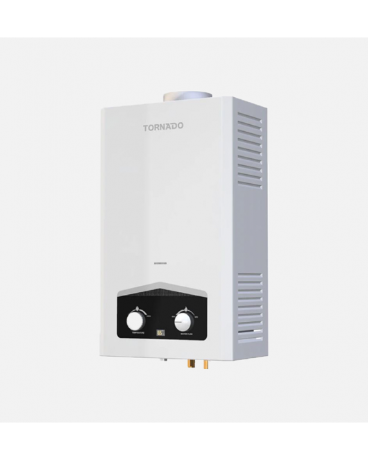 سخان مياه تورنيدو غاز 10 لتر مزود بشاشة ديجيتال و يعمل بالغاز الطبيعي لون أبيض GHM-C10BNE-W 