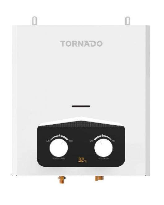 TORNADO Gas Water Heater 6 Liter without Chimney, Digital, Natural Gas, White GH-6SN-W
