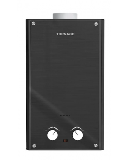 TORNADO Gas Water Heater 10 Liter, Digital, Natural Gas, Glass Black GHE-10MP-GB